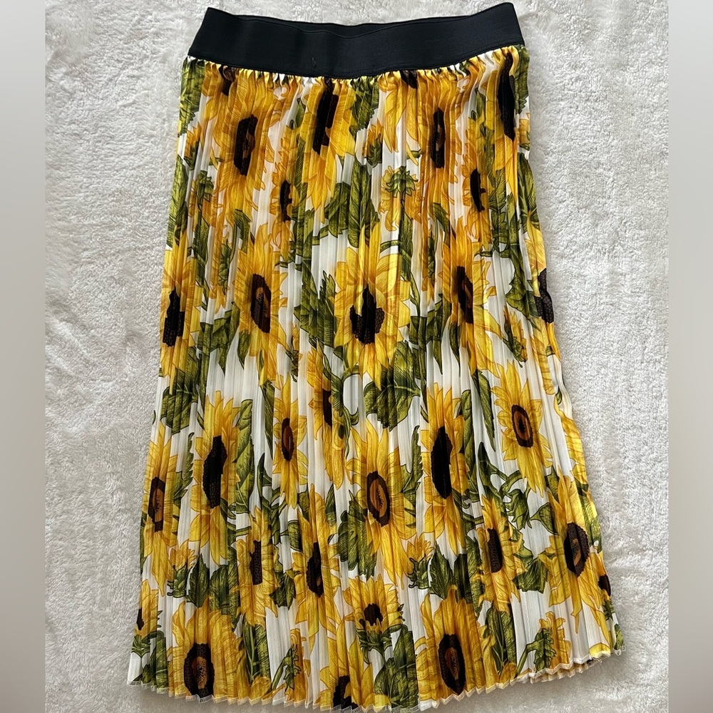 Sunflower Print Midi Skirt from LulaRoe